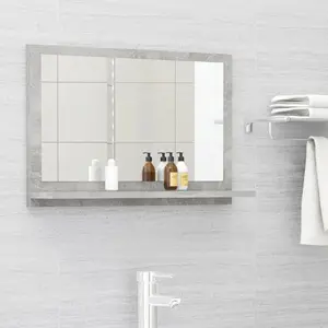 Dorlene Framed Wall Mounted Bathroom Mirror Concrete Grey / 60 cm