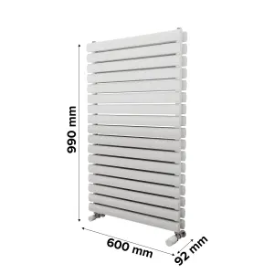 Ximax Champion Duplex FORDH990600W White Gas Vertical Designer Radiator, (W)600mm x (H)990mm