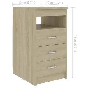 Berkfield Drawer Cabinet Sonoma Oak 40x50x76 cm Engineered Wood