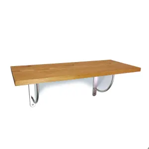 Solid Pine Rustical Shelf Light Oak with LUK02 Bracket 25x60cm