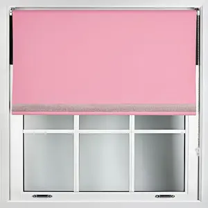 Furnished Diamante Edge Blackout Roller Blinds Made to Measure - Pink (W)180cm x (L)210cm