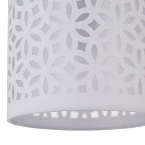 First Choice Lighting White Laser Cut 15.5cm Table Lamp Shade