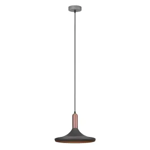 Luminosa Modern Hanging Pendant Gray, Copper 1 Light , E27