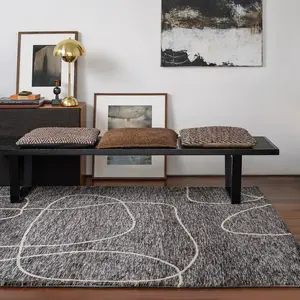 Black Abstract Modern Easy to clean Rug For Bedroom & Living Room-160cm X 230cm