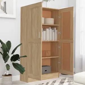 Berkfield Book Cabinet Sonoma Oak 82.5x30.5x150 cm Engineered Wood