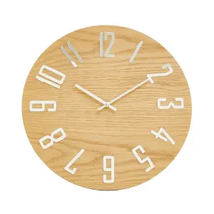 Interiors By Premier Minimalist Natural Wall Clock, Eco-Friendly Big Clock On The Wall, Easily Maintained Large Outdoor Clock