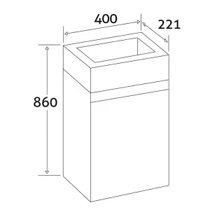 Condense 390mm Floor Standing Cloakroom Vanity Unit in Leached Oak