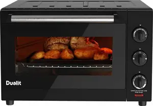 Dualit Electric Mini Oven - Large 22L Capacity - Double Glazed Window - Defrost, Grill, Roast & Bake Functions - 1600W - Easy Clean, Non-Stick