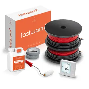 Fastwarm 200W Electric Underfloor Heating Cable Kit - 13.5m - Digital Thermostat