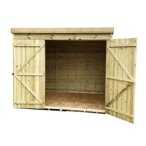 8 x 8 WINDOWLESS Garden Shed Pressure Treated T&G PENT Wooden Garden Shed + Double Doors (8' x 8' / 8ft x 8ft) (8x8)