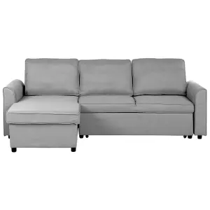 Right-Hand Corner Sofa NESNA Light Grey Fabric Right Hand