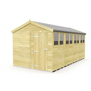 DIY Sheds 8x16 Apex Shed - Single Door With Windows