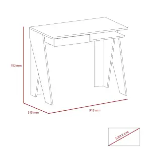 White Dallas Home Office Desk with Drawer