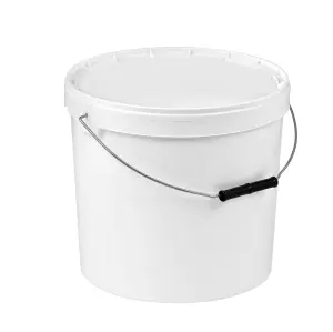 Plastic Buckets Tubs White Transparent Tamper Evident Lids  10 buckets 20L