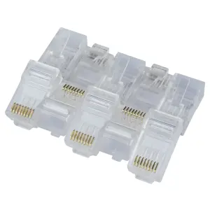 SLX CAT 5E RJ45 Clear 1 way Cable connector, Pack of 10