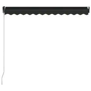 Berkfield Manual Retractable Awning with LED 350x250 cm Anthracite