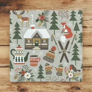 Purely Home Christmas Large Square Glass Worktop Protector - Festive Seasonal Homewares Gift