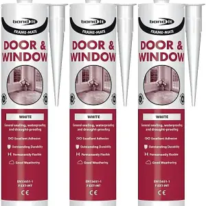 Bond it Frame Mate Door & Window Silicone Sealant White EU3, 310ml   (Pack of 3)