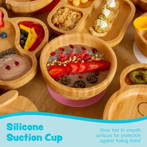 Tiny Dining Unicorn Bamboo Suction Plate - Navy Blue