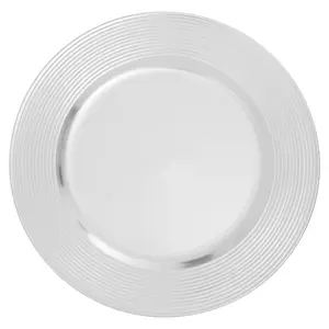 Maison by Premier Dia Silver Charger Plate With Ribbed Rim