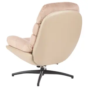 Chair with Footstool EIDE with Footstool Velvet Sand Beige