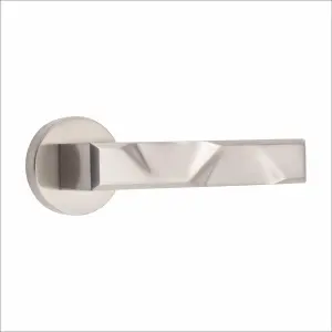 1 Set Nova Design Bathroom Complete Door Handle Set Satin Nickel Finish