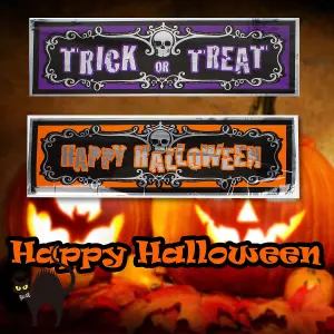 Happy Halloween Banner 3ft Decoration Trick or Treat Party 90cm Happy Halloween