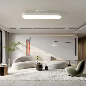 Garwarm White 42W Acrylic Linear Dimmable LED Ceiling Light Modern Ceiling Lamp with Remote