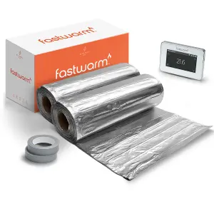 Fastwarm Electric Underwood Heating Mat Kit - 22m - Touch White Thermostat