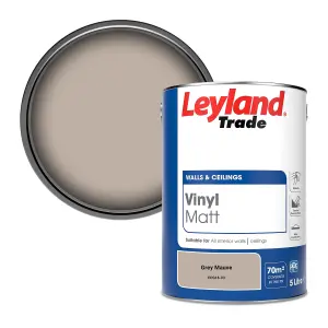 Leyland Trade Vinyl Matt Walls & Ceilings Emulsion Paint Grey Mauve (PPG18-03) 5L