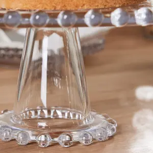 Traditional Bella Perle Glass Beaded Kitchen Cake Stand with Dome, Cake Holder Gift Idea