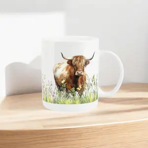 Highland Cow Mug - Standing Cow Field Tea/Coffee Bone China Mug Gift