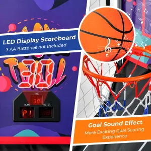 Costway Electronic Basketball Arcade Game Foldable Basketball Game 2 Player Shot 8 Modes