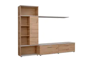 Roi Entertainment Unit - Organised Elegance with Open and Closed Storage (W2000mm H1550mm D400mm )