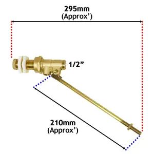 SPARES2GO 1/2" Ball Valve Part 1 High Pressure Side Entry Toilet Cistern BS1212/1 Ballcock Float