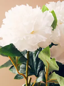 White Peony Stem Artificial Plant Foliage