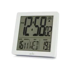 Digitally Radio Clock Alarm Tabletop Clock White