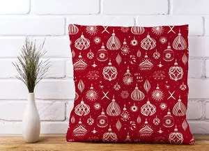 Red Christmas Decorations Pattern Cushions 60cm x 60cm