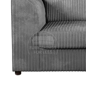 Luxor Jumbo Cord Fabric 3 Seater Sofa - Fullback Grey