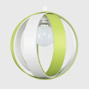 ValueLights J90 Green Ceiling Pendant Shade and E27 GLS LED 10W Warm White 3000K Bulb