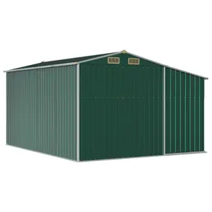 Breban Garden Shed 277 x 365.5 x 179 cm Galvanised Steel Green