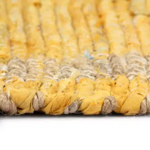 Handmade Rug Jute Yellow 80x160 cm