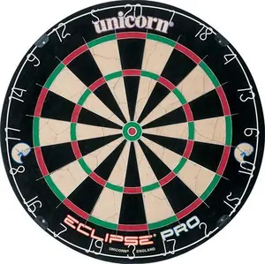 UNICORN Dartboard | Eclipse Pro | Ultra-Visible Number Ring & Spider | Championship Quality Sisal Bristle | Staple-Free Construction