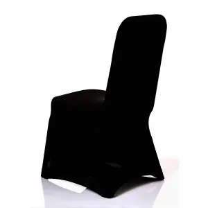 Polyester Spandex Chair Cover for Wedding Decoration - Black, Pack of 1