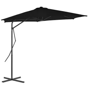 Berkfield Outdoor Parasol with Steel Pole Black 300x230 cm