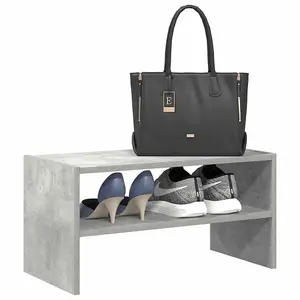 Berkfield Shoe Rack Stackable Concrete Grey 60x30x30.5 cm