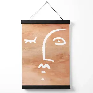 Abstract Terracotta Face Medium Poster with Black Hanger