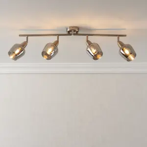 Kleo Satin Nickel effect 4 Light Spotlight bar