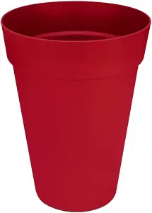 Elho Loft Urban Round High 35cm Plastic Plant Pot in Cranberry Red