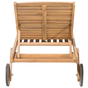 Sun Lounger Wood Light Wood CESANA